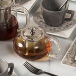 bule de vidro para chá com infusor em aço inox oxford 500ml