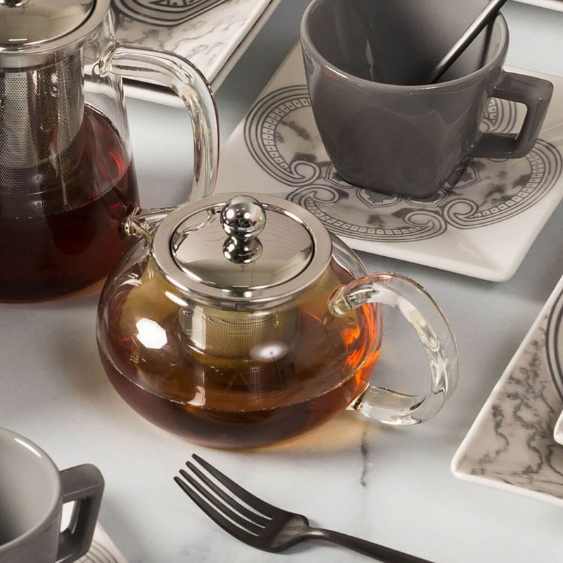 bule de vidro para chá com infusor em aço inox oxford 500ml