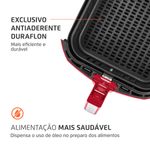 fritadeira elétrica mondial air fryer grand family 5l 127v 1900w 127v vermelho e inox afn-50-ri