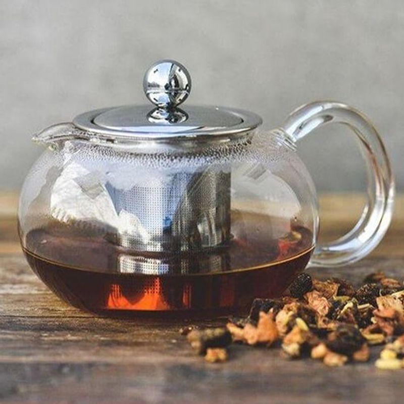 bule de vidro para chá com infusor em aço inox oxford 500ml