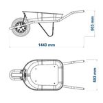 carrinho de mão tramontina com caçamba rasa 50l azul 77704432