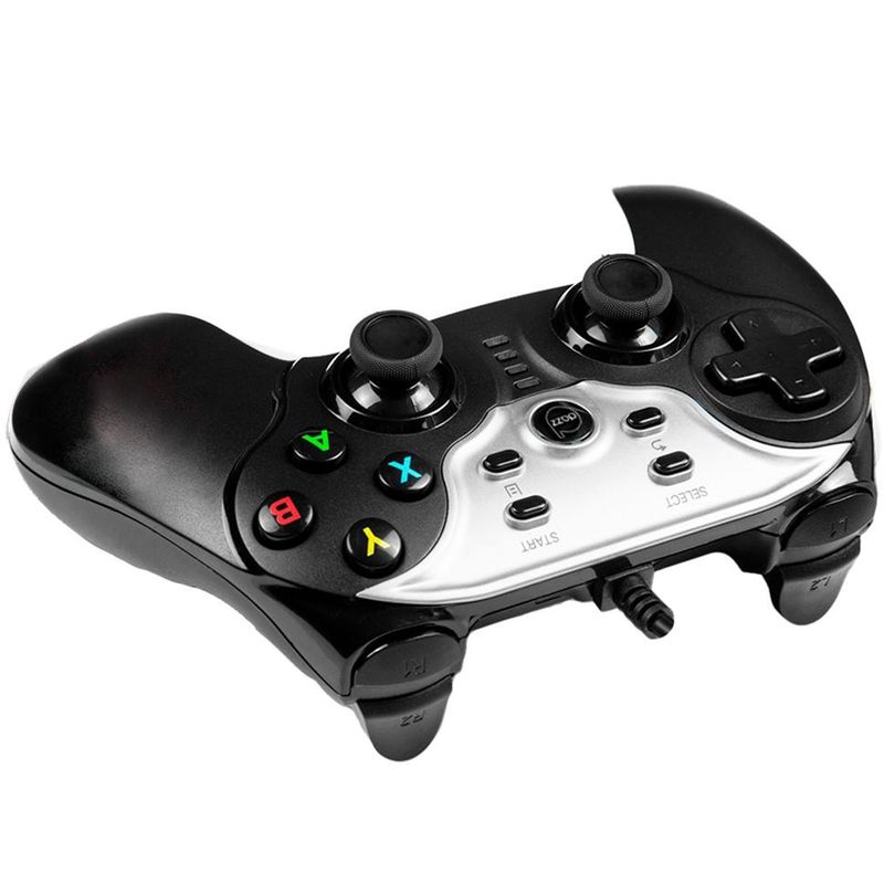 controle dazz cyborg dual shock, design ergonômico, conexão usb, 16 botões, compatível com ps3, pc, android - 62000058