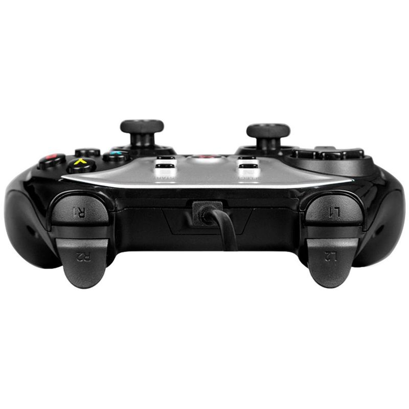 controle dazz cyborg dual shock, design ergonômico, conexão usb, 16 botões, compatível com ps3, pc, android - 62000058