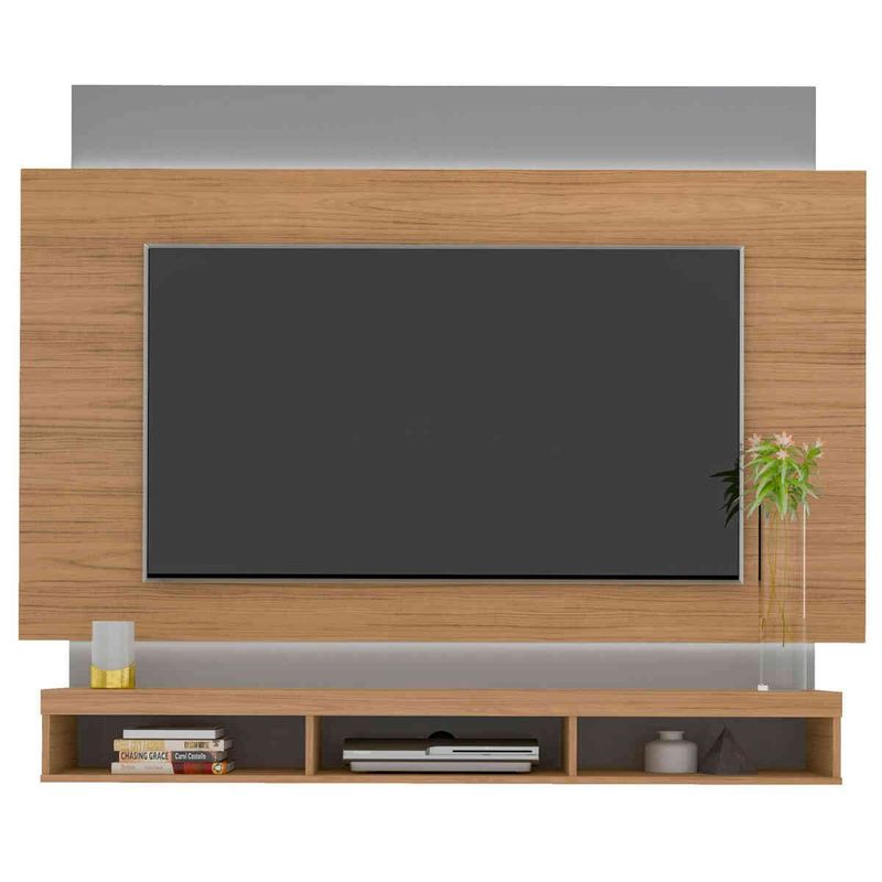 painel para tv artely até 75" imperio carvalho e cinza