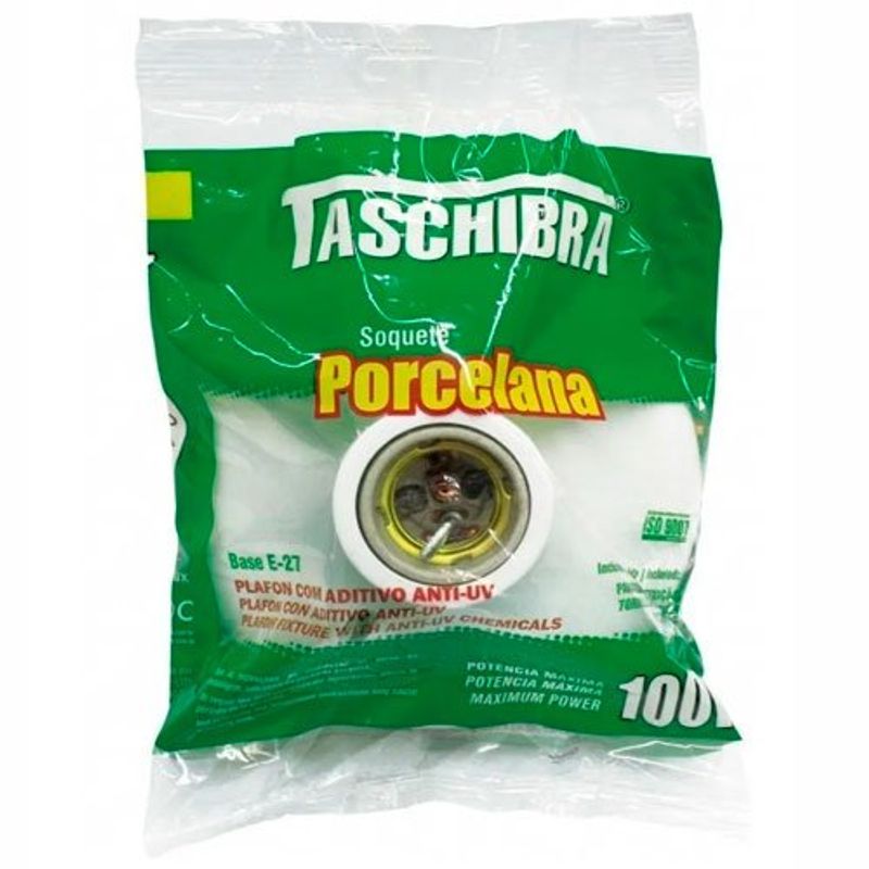 plafon bocal cerâmico 100w e27 taschibra branco (mp)