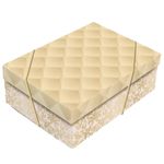 caixa de presente cromus luxuria retangular ouro 35x25cm (mp)