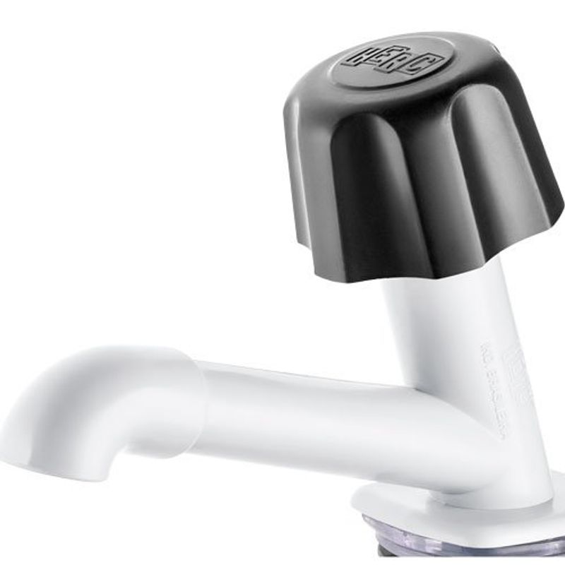 torneira plástica para lavatório herc 1/2 branco (mp)