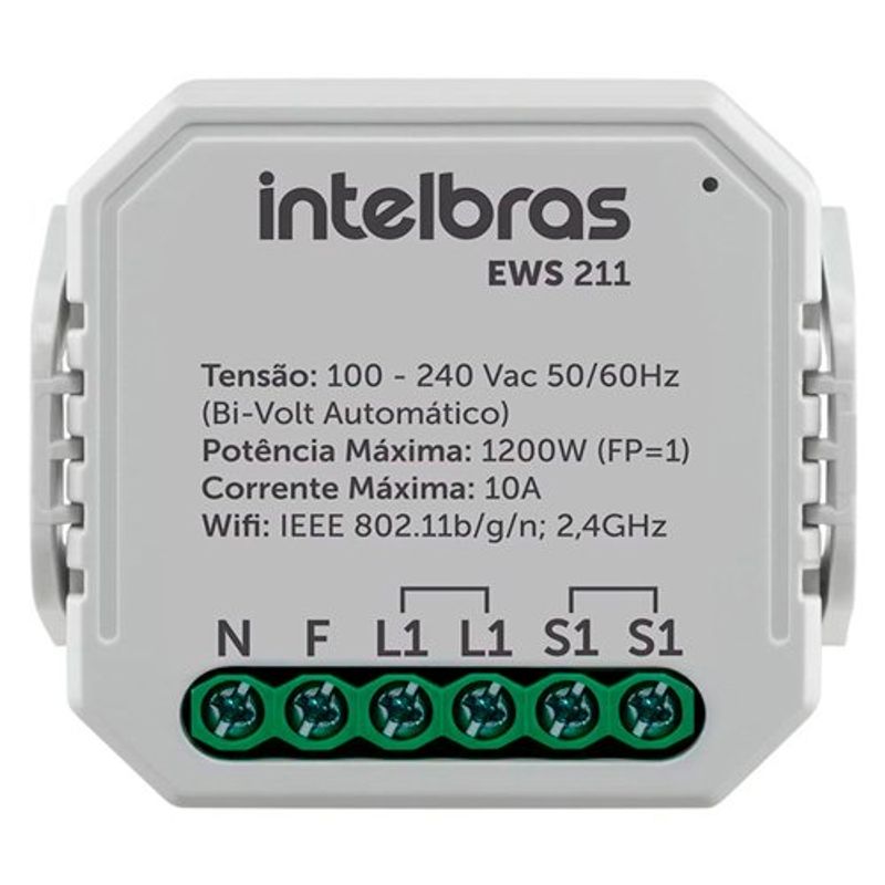 interruptor controlador de cargas wi-fi 1/1 intelbras ews 211