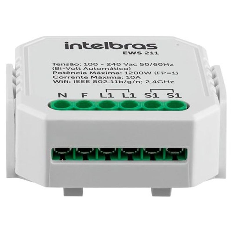 interruptor controlador de cargas wi-fi 1/1 intelbras ews 211