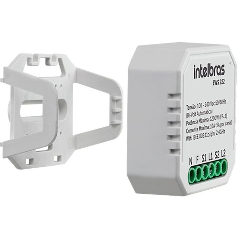 interruptor controlador de cargas wi-fi 2/2 intelbras ews 222
