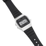 relógio casio standard digital unissex caixa e pulseira em resina f-91wm-7adf prata e preto