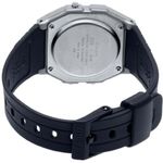 relógio casio standard digital unissex caixa e pulseira em resina f-91wm-7adf prata e preto