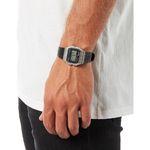relógio casio standard digital unissex caixa e pulseira em resina f-91wm-7adf prata e preto