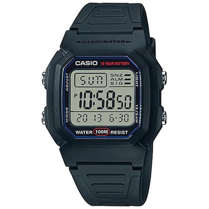 relógio de pulso casio standard digital, preto - w-800hg-9avdf