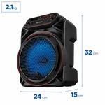 caixa de som mondial connect partyplus 150w bluetooth bivolt preto cm-150