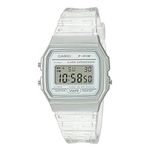 relógio casio standard digital unissex f-91ws-7df transparente