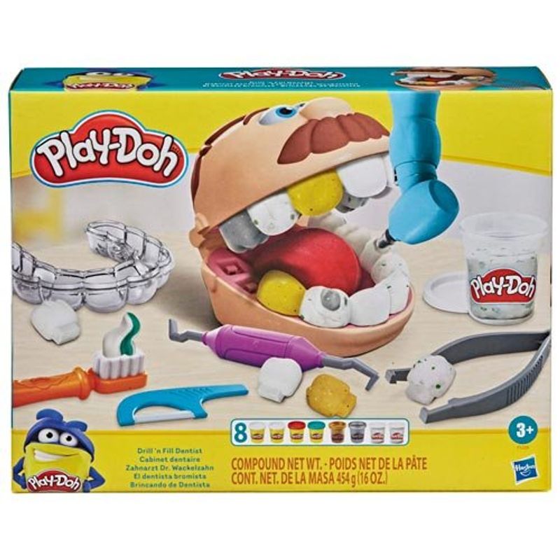 massinha play-doh brincando de dentista hasbro