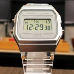relógio casio standard digital unissex f-91ws-7df transparente
