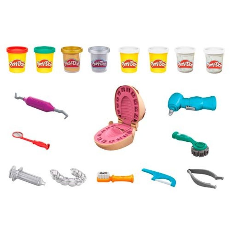 massinha play-doh brincando de dentista hasbro