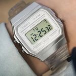 relógio casio standard digital unissex f-91ws-7df transparente