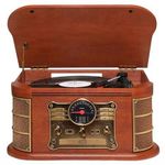 vitrola raveo spazio toca-discos conexão bluetooth madeira