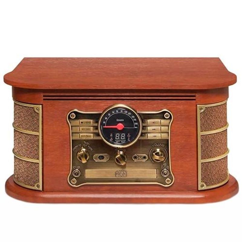 vitrola raveo spazio toca-discos conexão bluetooth madeira