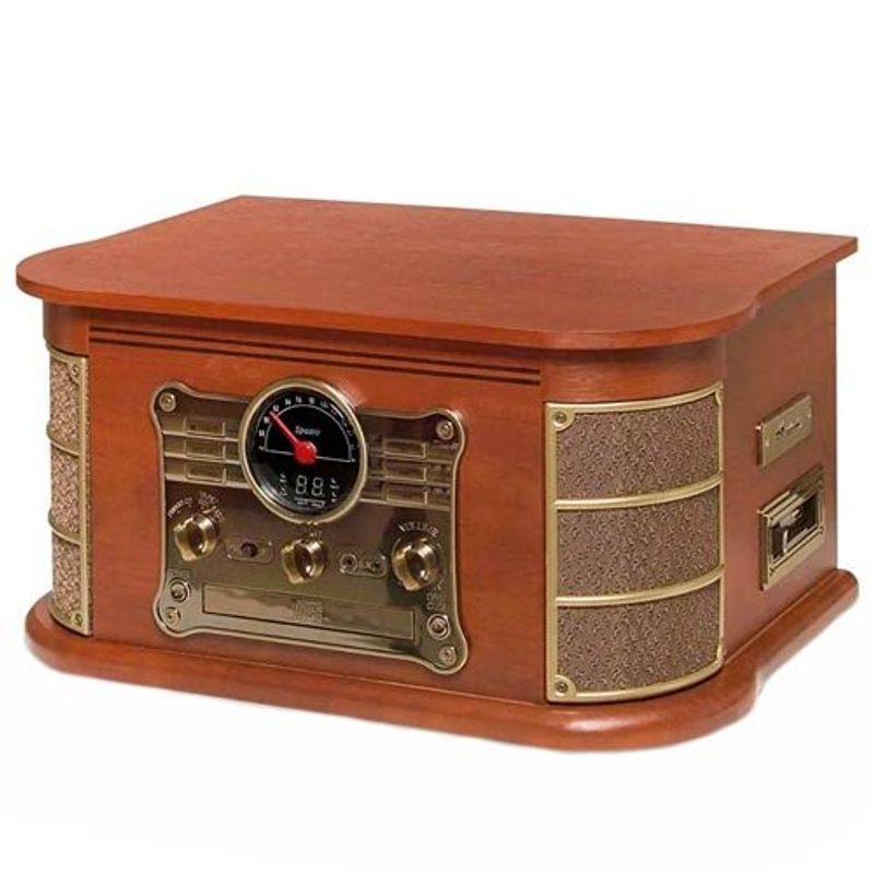 vitrola raveo spazio toca-discos conexão bluetooth madeira