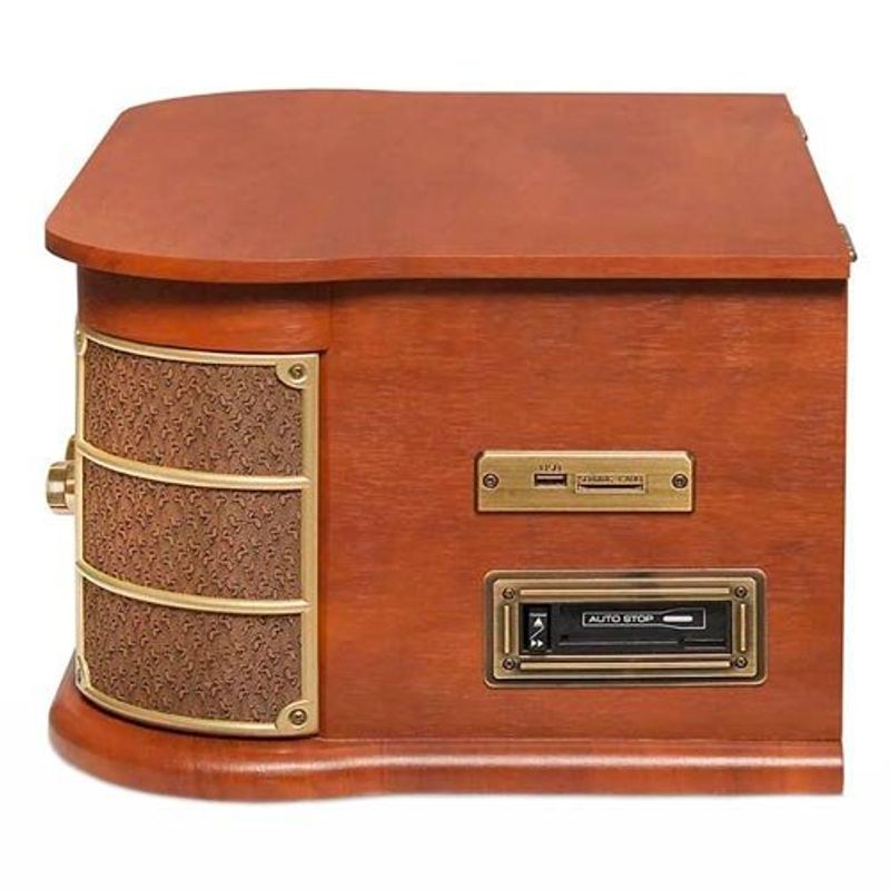 vitrola raveo spazio toca-discos conexão bluetooth madeira