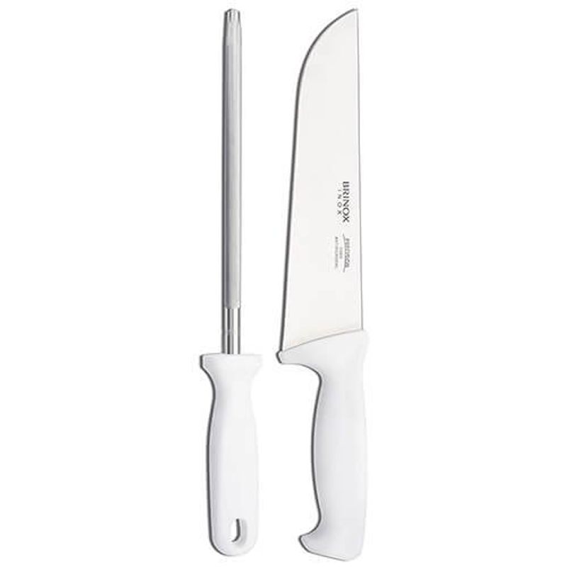 conjunto para churrasco com faca e chaira brinox precision 2554/306
