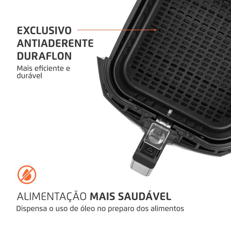 fritadeira elétrica mondial air fryer grand family 4l 127v 1500w preto e inox afn-40-bi