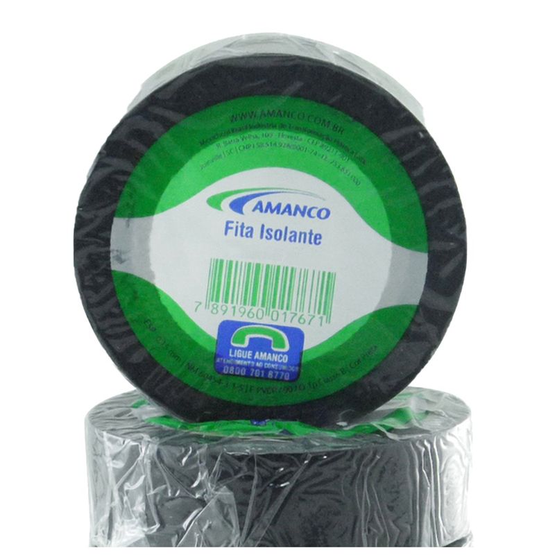 fita isolante 19mmx10m amanco 90124 preto (mp)
