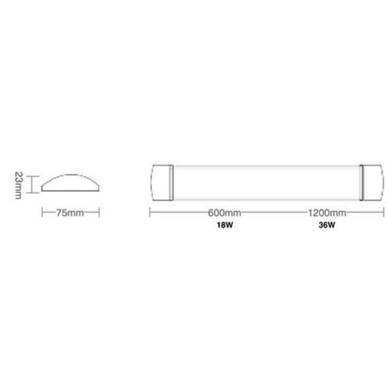 luminária de sobrepor led 36w 6500k line led 120 17565 luz branca (mp)