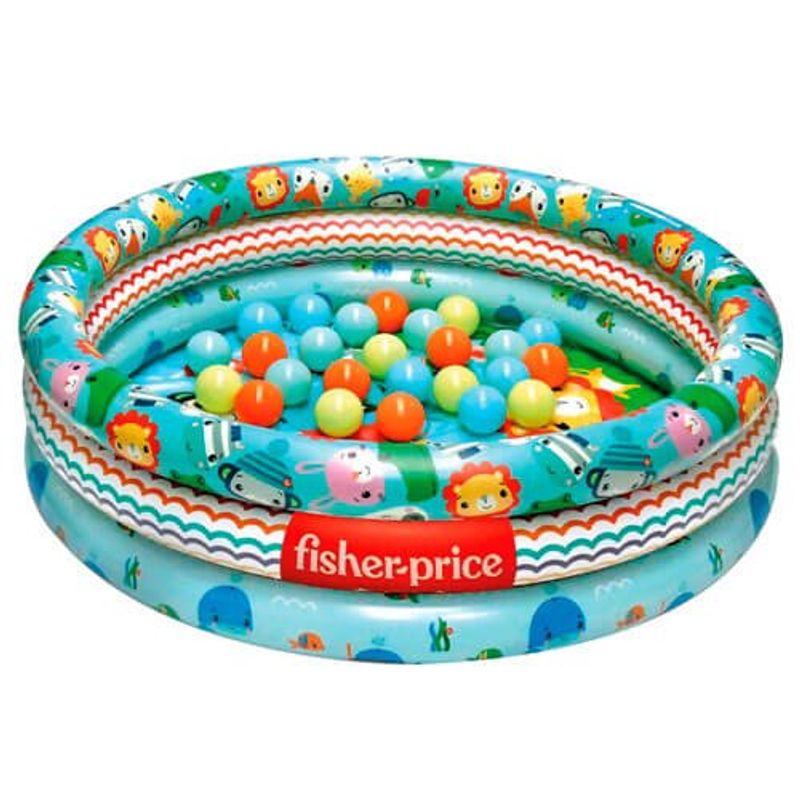 piscina de bolinhas inflável fun fisher price com 25 bolinhas f0053-7