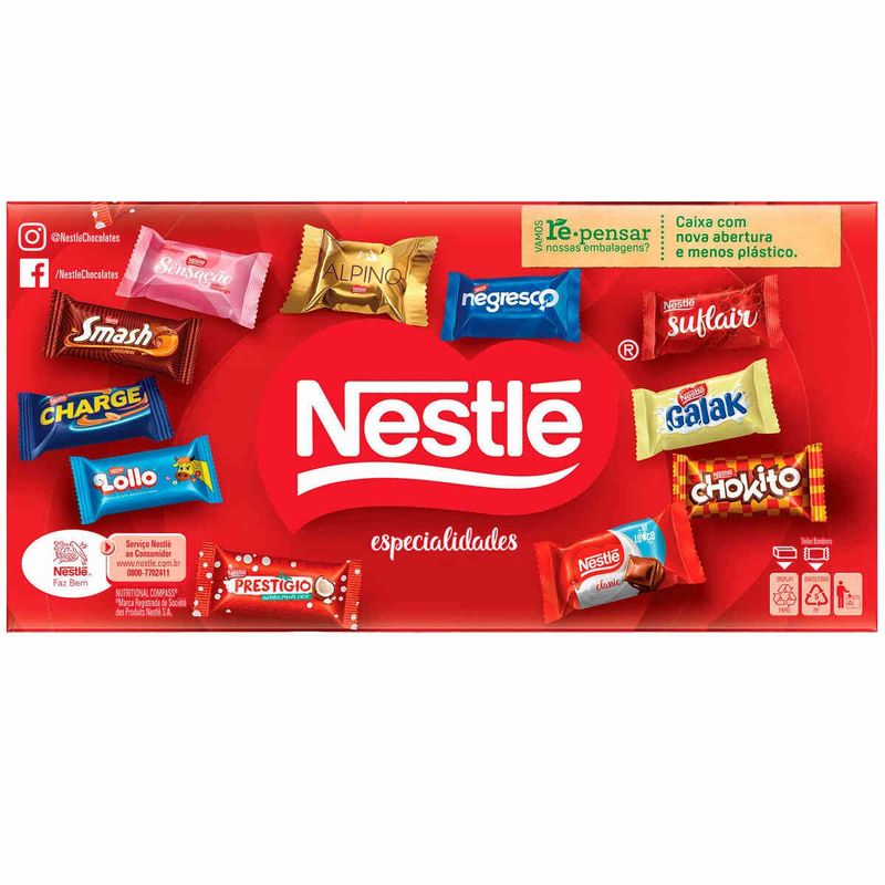 bombom de chocolate nestlé especialidades 251g