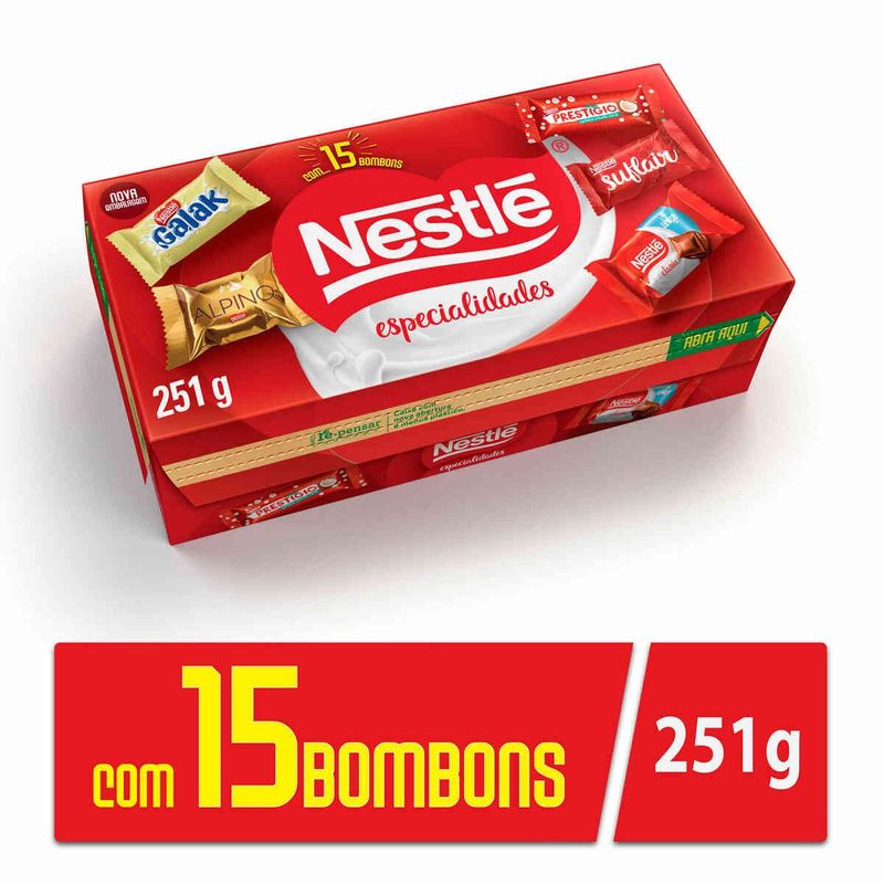 bombom de chocolate nestlé especialidades 251g
