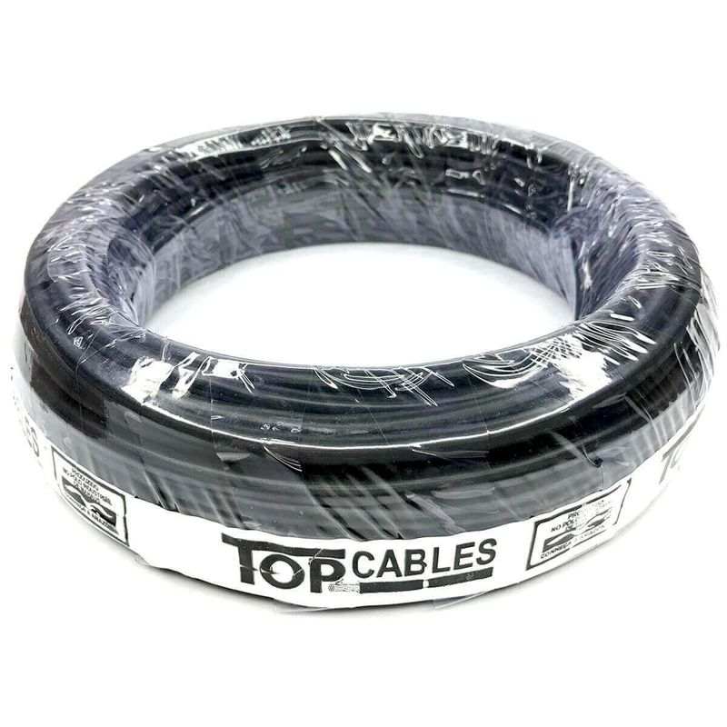 cabo elétrico 10mm preto 25 metros top cables (mp)