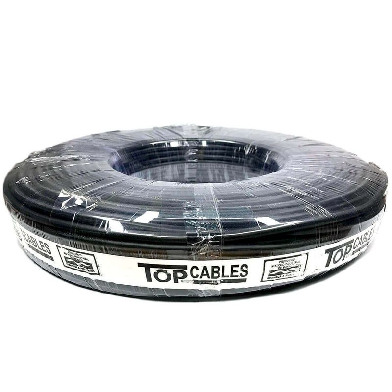 cabo elétrico 10mm preto 100 metros top cables (mp)