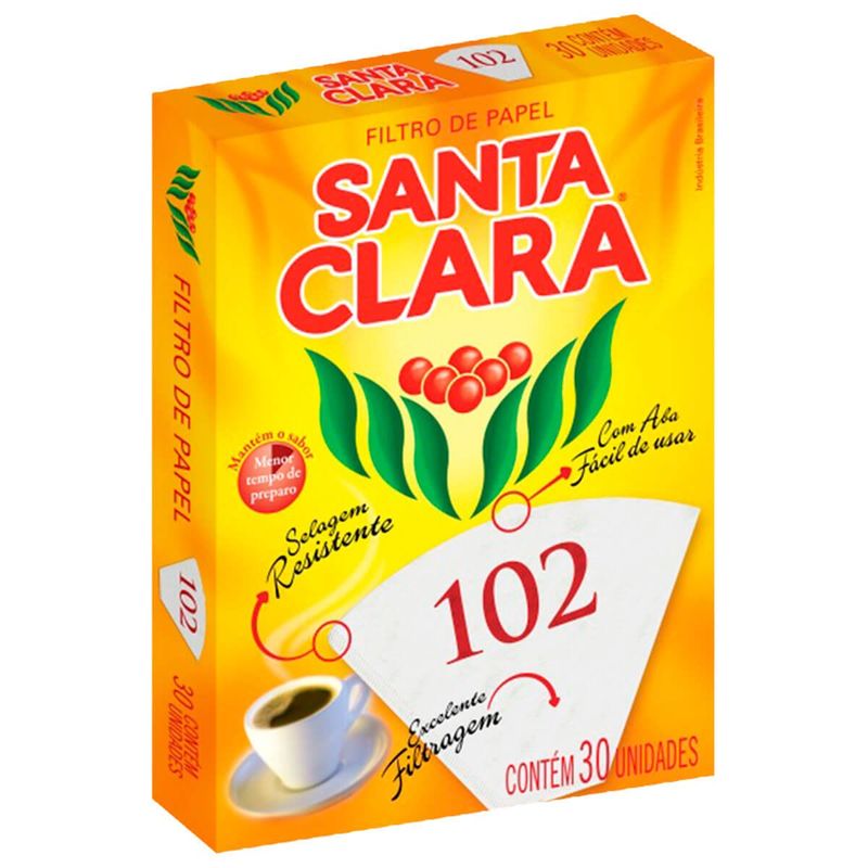 filtro de papel santa clara 102 caixa com 30 unidades