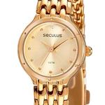 relógio seculus analógico dourado 77096lpsvdb1