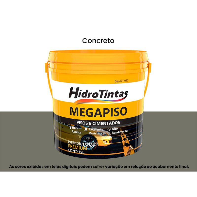 tinta acrílica hidrotintas premium fosco 15l megapiso concreto (mp)