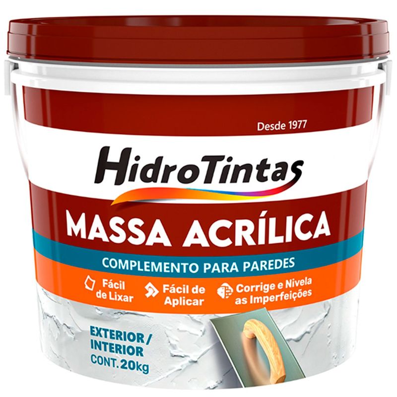 Massa Acrílica Balde 20kg Hidrotintas Branco (MP)
