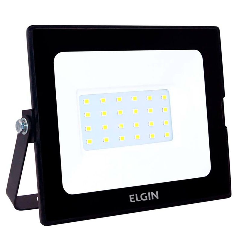 refletor led 30w elgin luz branca 6500k preto (mp)