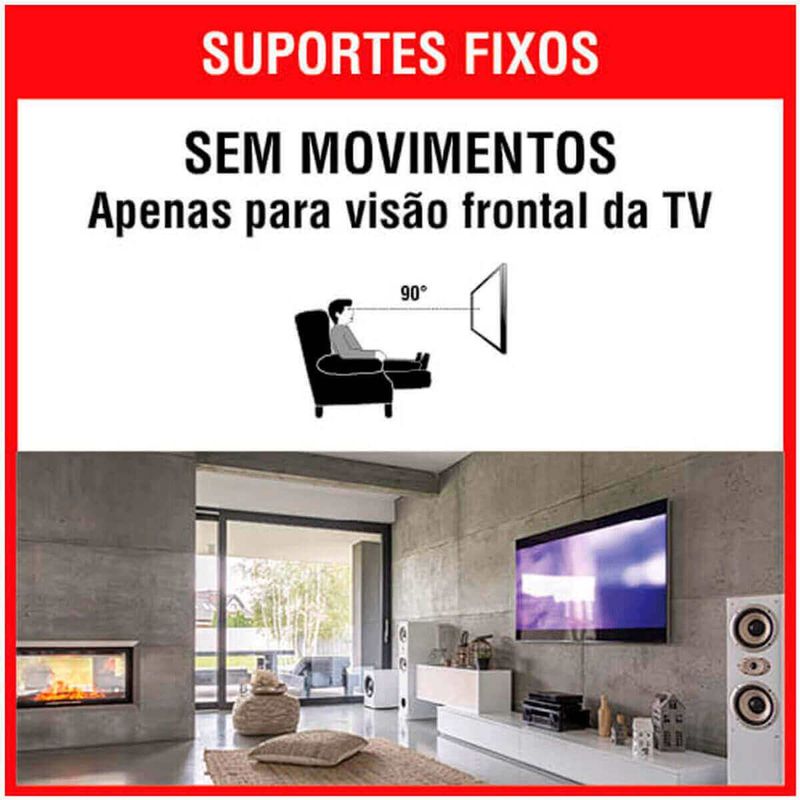 suporte fixo para tv de 32” a 55” brasforma ultra slim - sbrp404