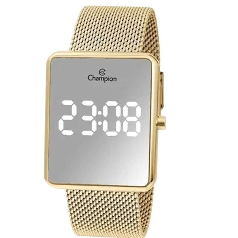 relógio champion digital dourado ch40080b
