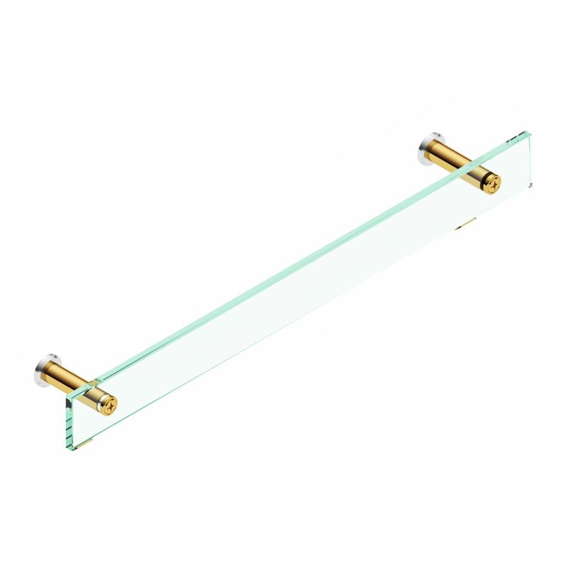 kit acessórios de banheiro blinglass 05 peças de canto vidro incolor dourado (mp)