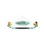kit acessórios de banheiro blinglass 05 peças de canto vidro incolor dourado (mp)