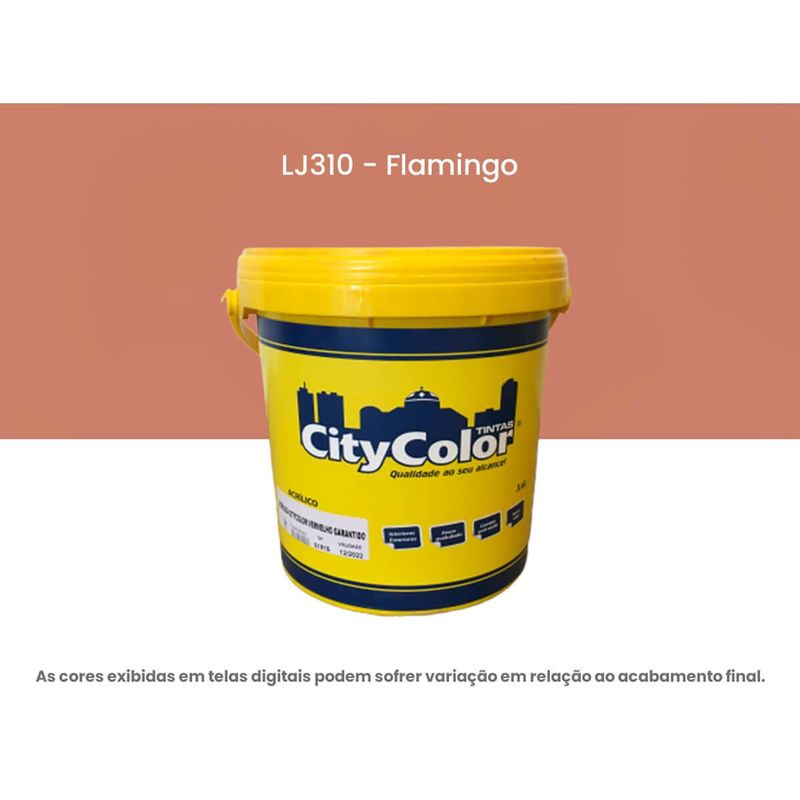 tinta acrílica citycolor econômica fosco flamingo 3,6 litros 064lj310 (mp)
