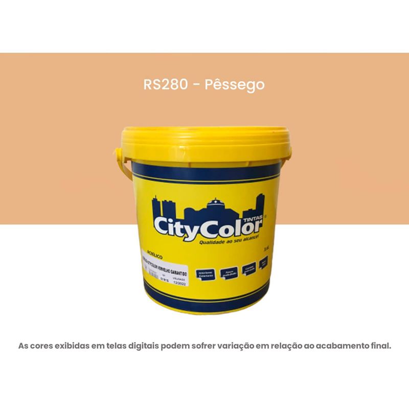 tinta acrílica citycolor econômica fosco pêssego 3,6 litros 064rs280 (mp)