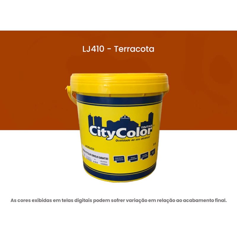 tinta acrílica citycolor econômica fosco terracota 3,6 litros 064lj410 (mp)