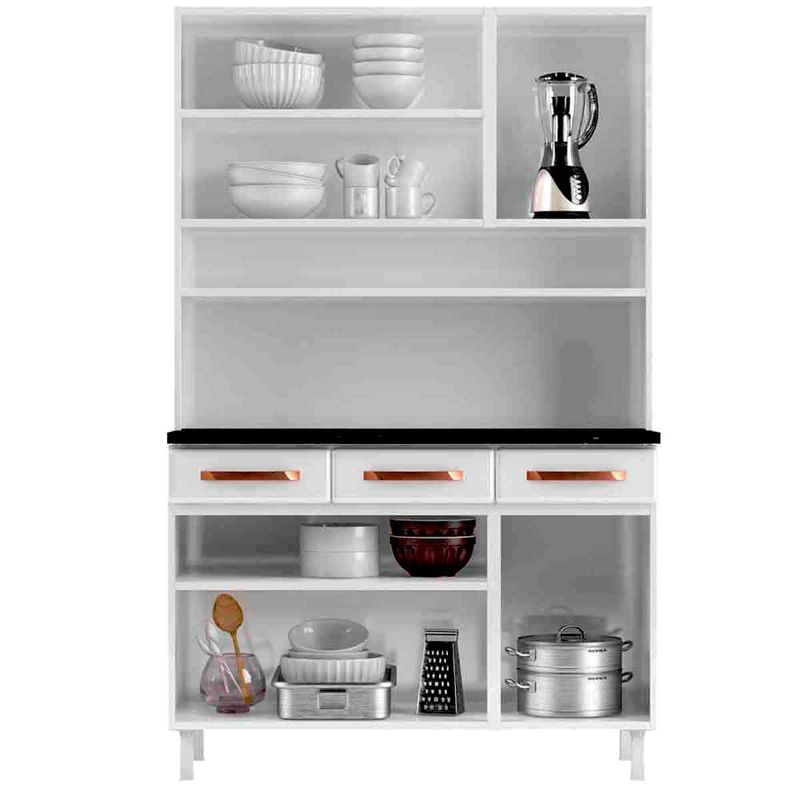 armário de cozinha telasul mirage tampo branco 21001